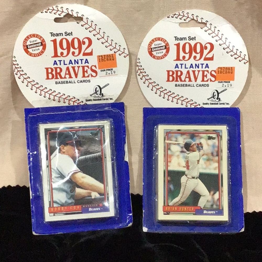 Vintage 1992 Atlanta Braves baseball cards